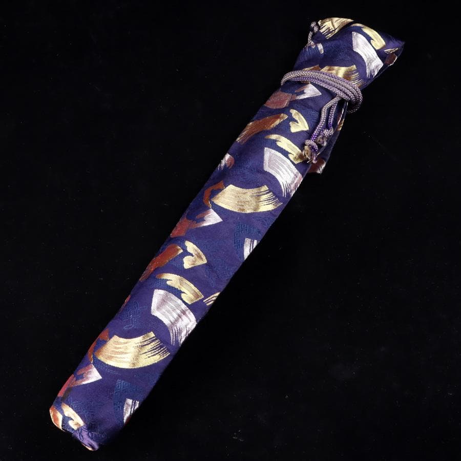 Y3273-2 琴古流 尺八 隆風銘 銀三線 螺鈿細工 全長51.5㎝ 竹製