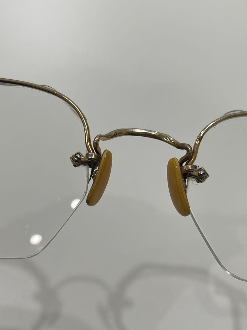 金属製多角形メガネ(度あり)