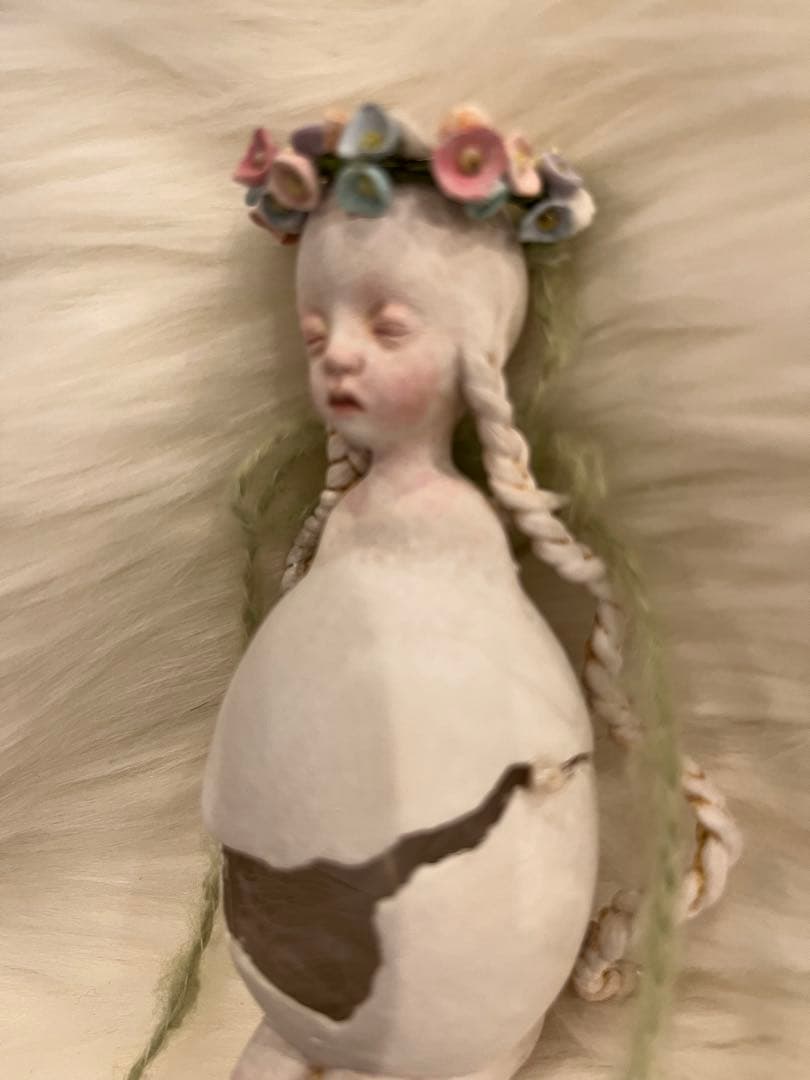 手作り卵型人形 花冠付き　作家　haruhiさま