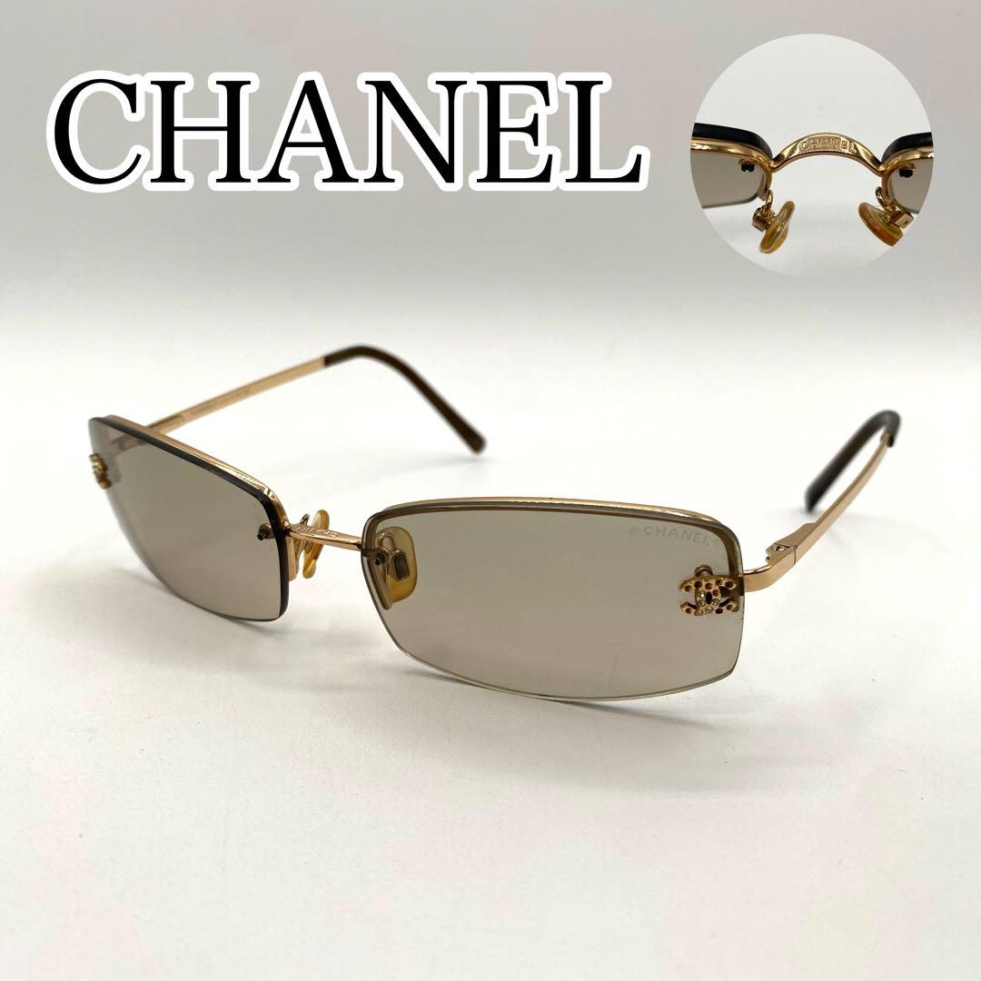 CHANEL サングラス　ゴールド　ココマーク　ラインストーン　4093-B
