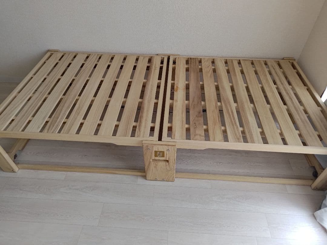 【※変更可能性あり/snoopy】 桐らくね 木製折りたたみベッド