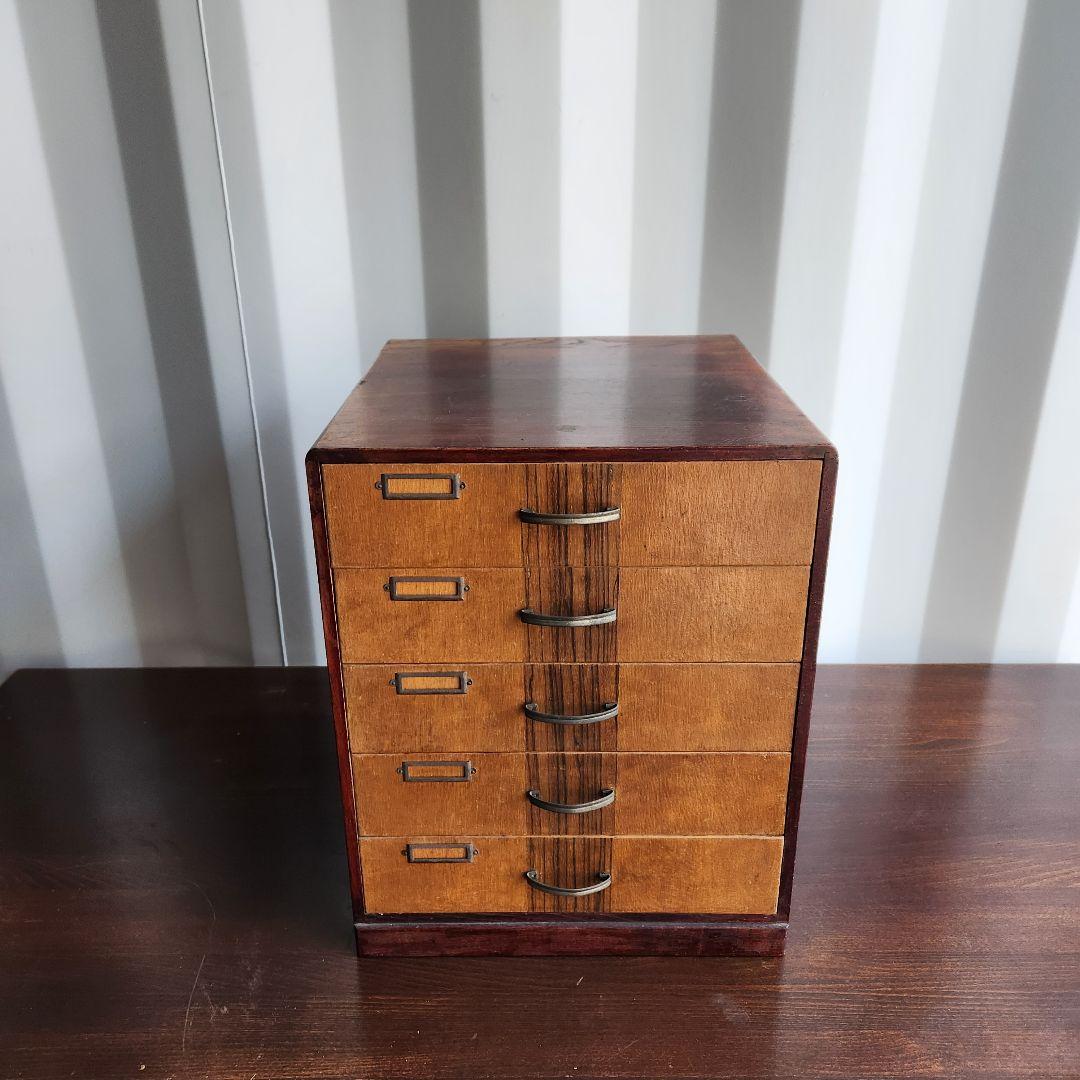 ジャパンヴィンテージ　 木製 5段小引き出し 小物入れ レターケース　チェスト