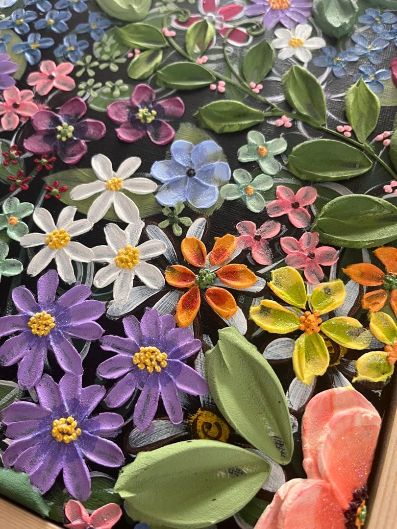 絵画 花の絵 フラワー アート テクスチャーアート ボタニカル ボタニカルアート