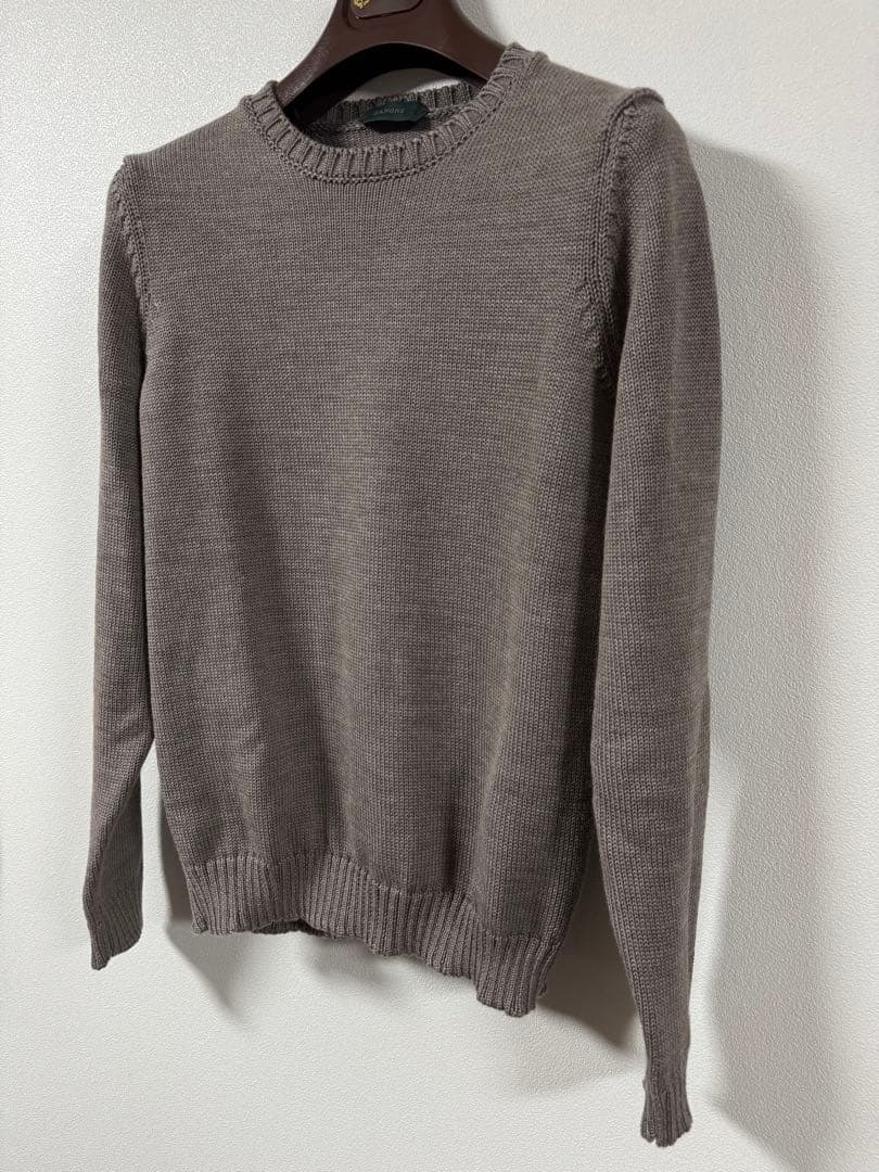 セール✨ZANONE 48 グレージュ　　クルーネック ニット
