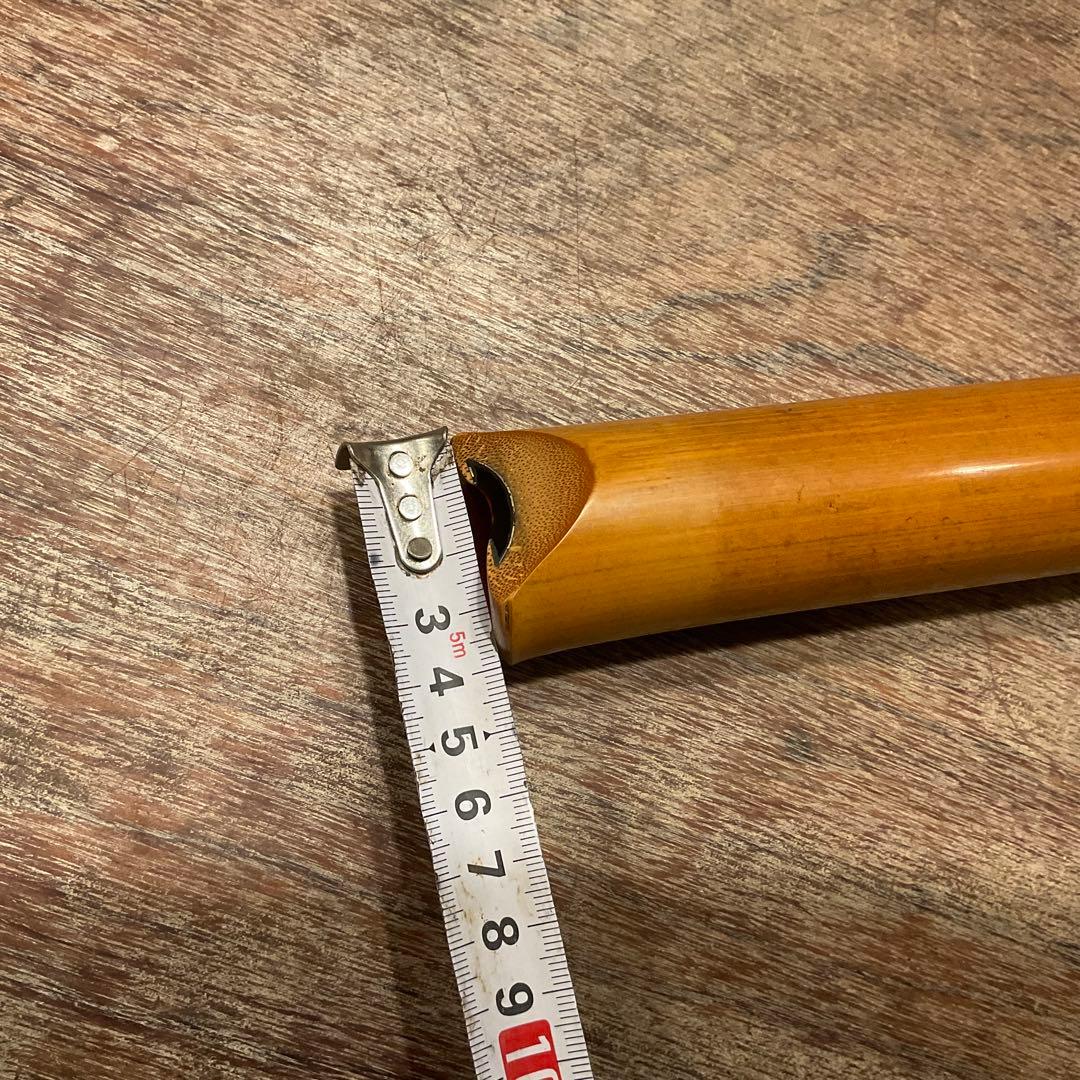 尺八 円山銘 楠華銘 銀継 歌口銀巻き 1尺9寸管 竹製 キャップ