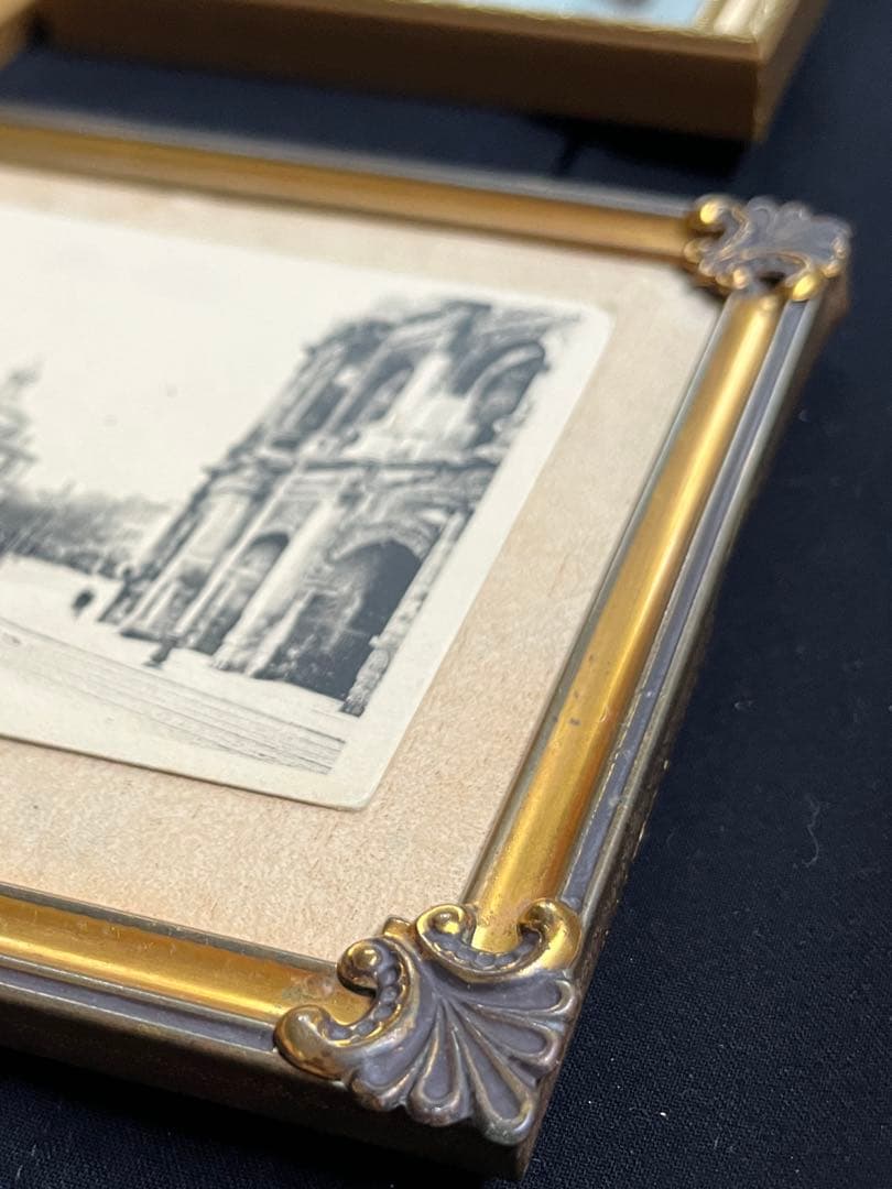 ◆フランスアンティーク｜写真立てフレームフォトスタンド木枠額縁額装ガラス壁掛け