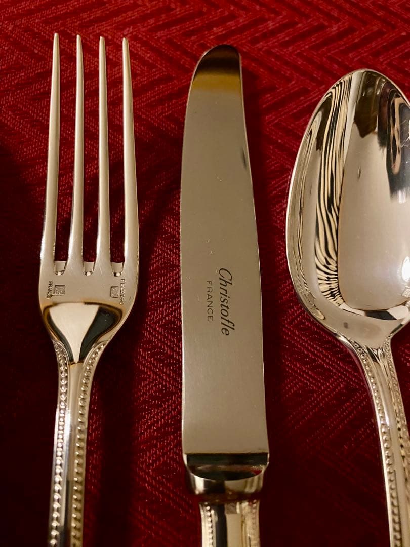 【☆希少な極美品☆】クリストフル パール デザートサイズカトラリーセット