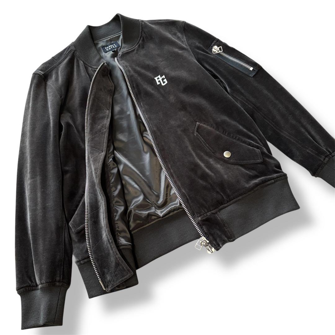 パーリーゲイツ✨　ベルベットブルゾン　ゴルフ　ジップアップ　ブラウン　４　M