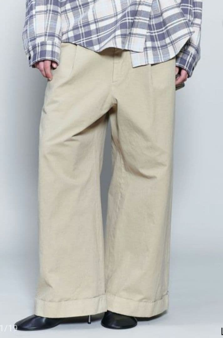 6(ROKU)　コットン チノ ワイド パンツ
