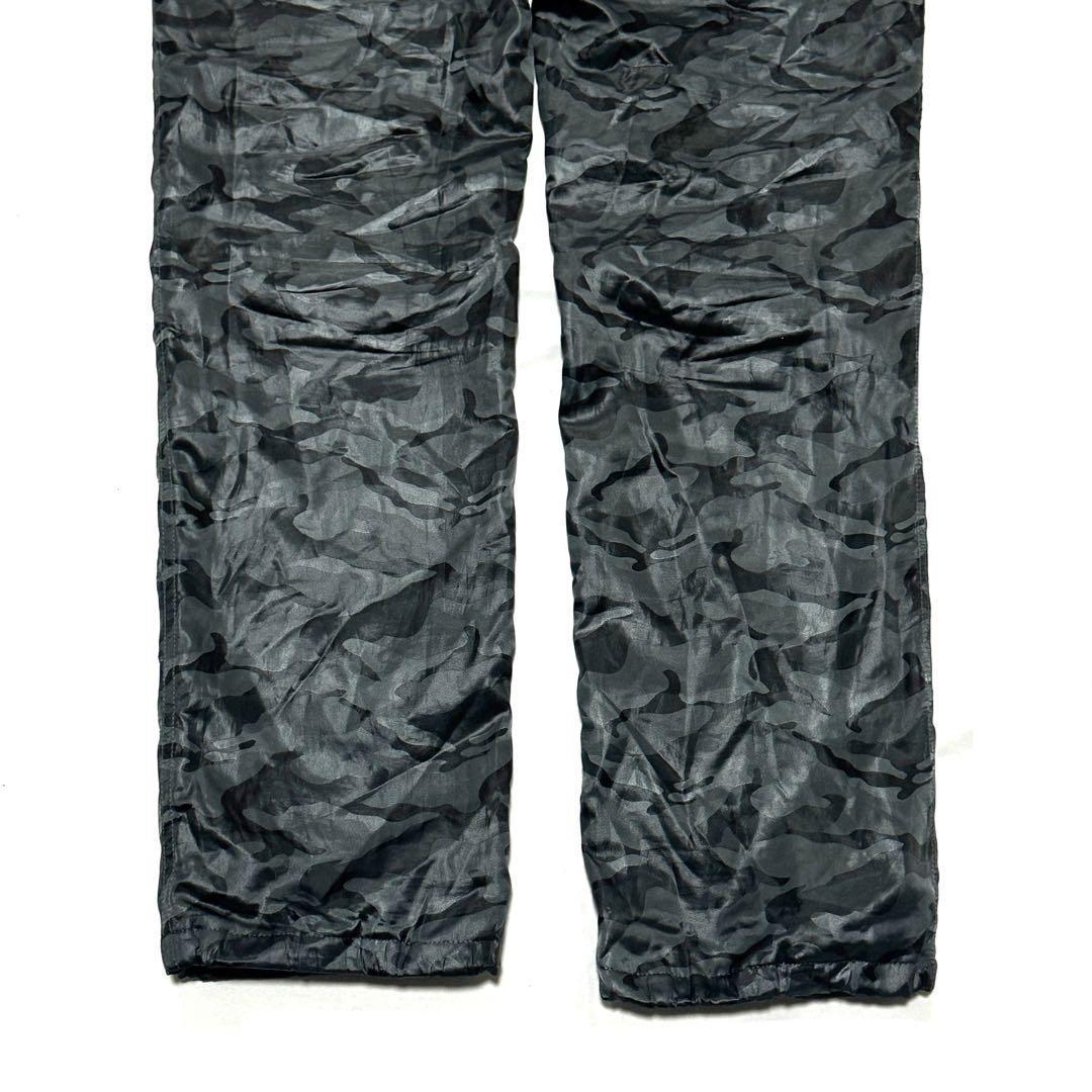 良好 フラットゴルフ 中綿ストレートパンツ 黒迷彩 防寒限定ゴルフ用 保温 軽量