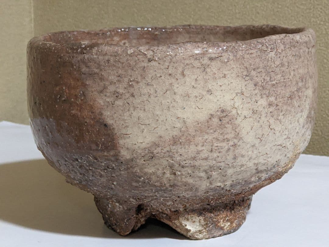 ♦萩焼 鬼萩 割り高台 抹茶碗 茶道具 アンティーク 骨董品 コレクション