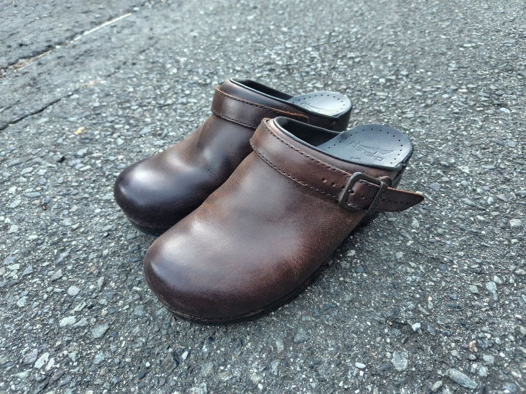 dansko ダンスコ レザー サボサンダル レディース 38 ダークブラウン
