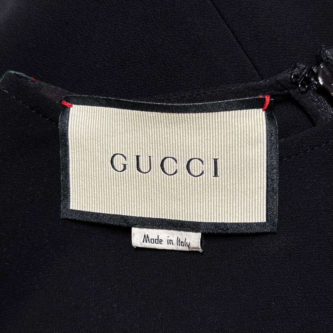 必*️様 グッチ シェリーライン ワンピース ブラック 半袖 ドレス