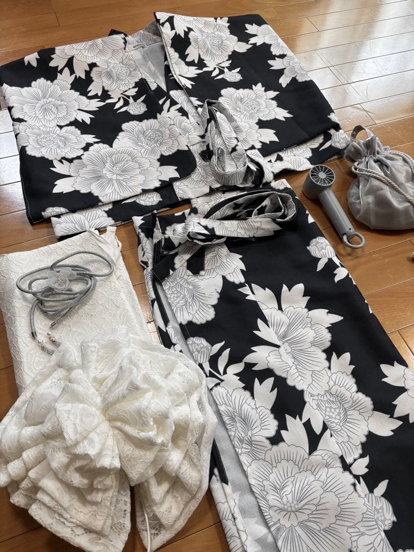 セパレート浴衣 / 浴衣+作り帯+飾り帯+草履+巾着セット