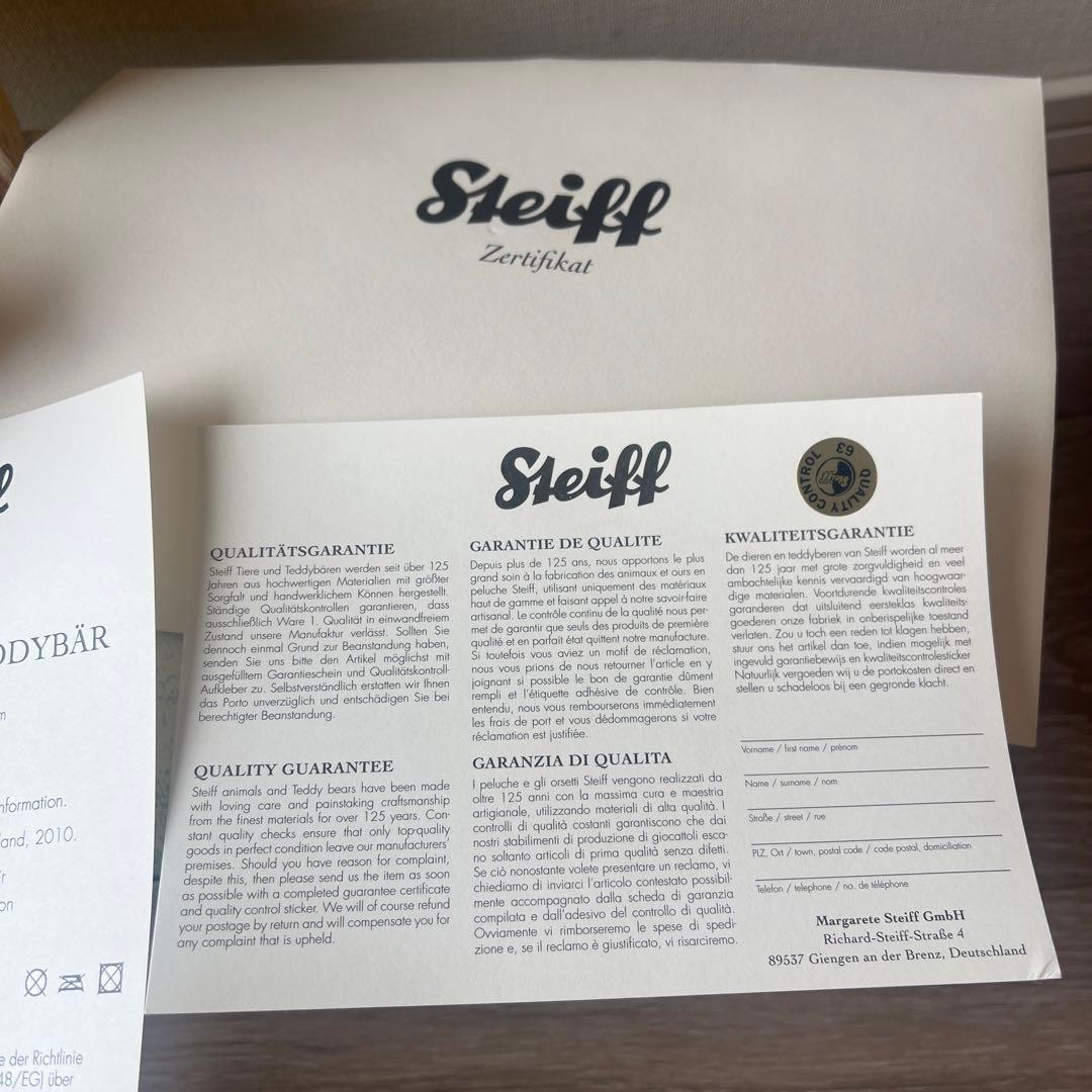 Steiff クリスマス限定　2010年　テディベア