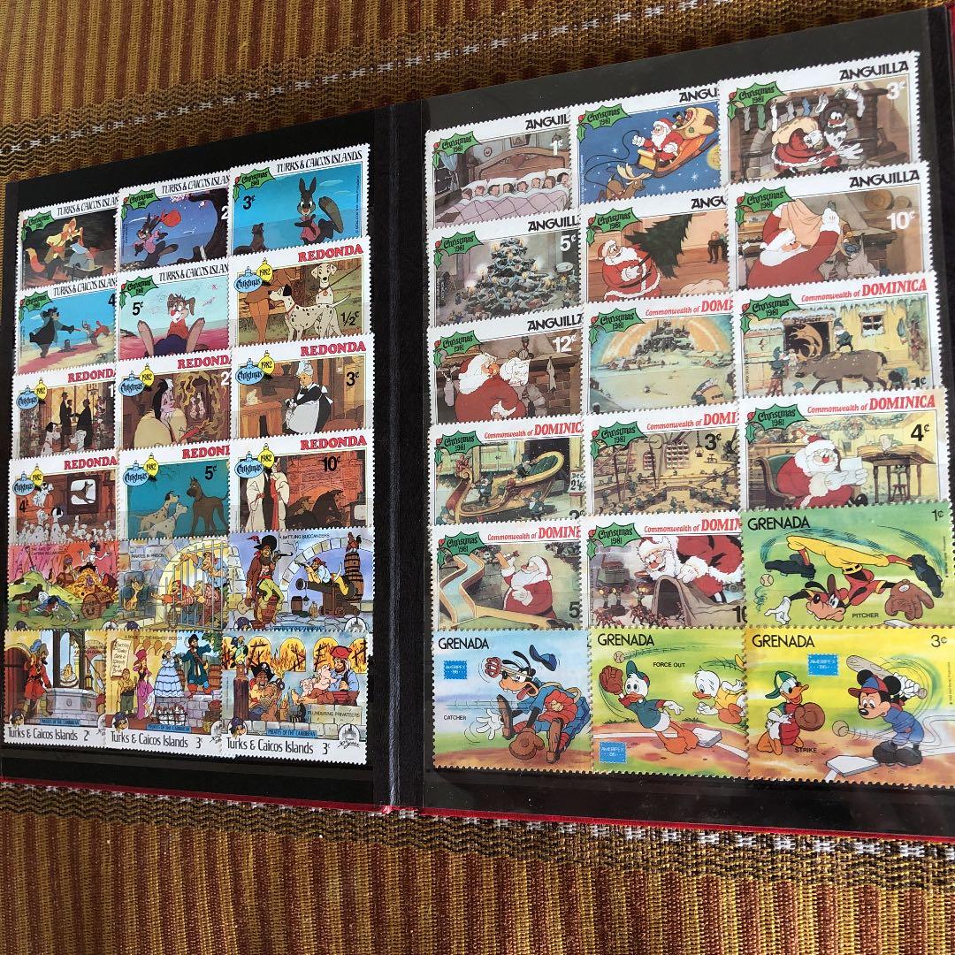 大コレクション！ディズニー切手183種！様々な物語シリーズ！ストックブックに