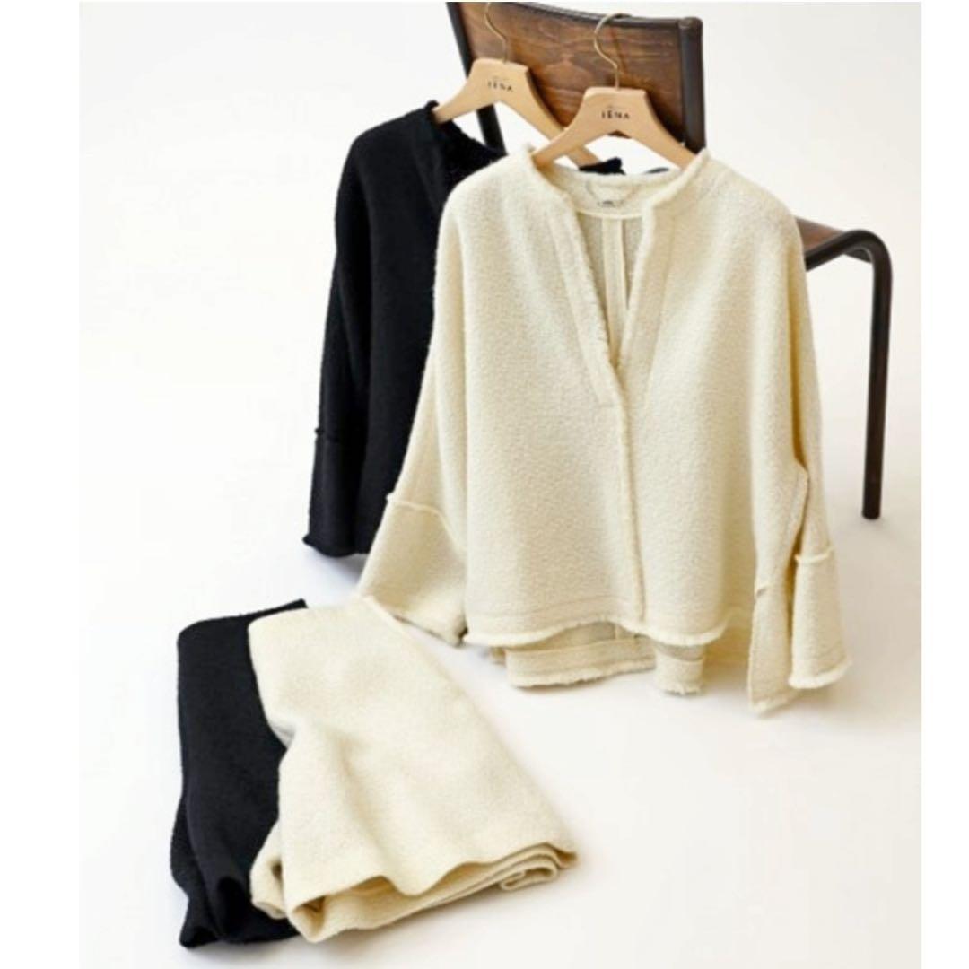 IENA 新品タグ付 定価2.8万円／ツイードボックスプルオーバー アイボリー