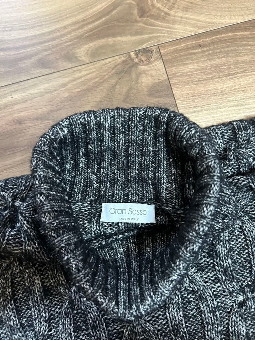 Gran Sasso グランサッソ　アランニット　シルク　ブラック　46