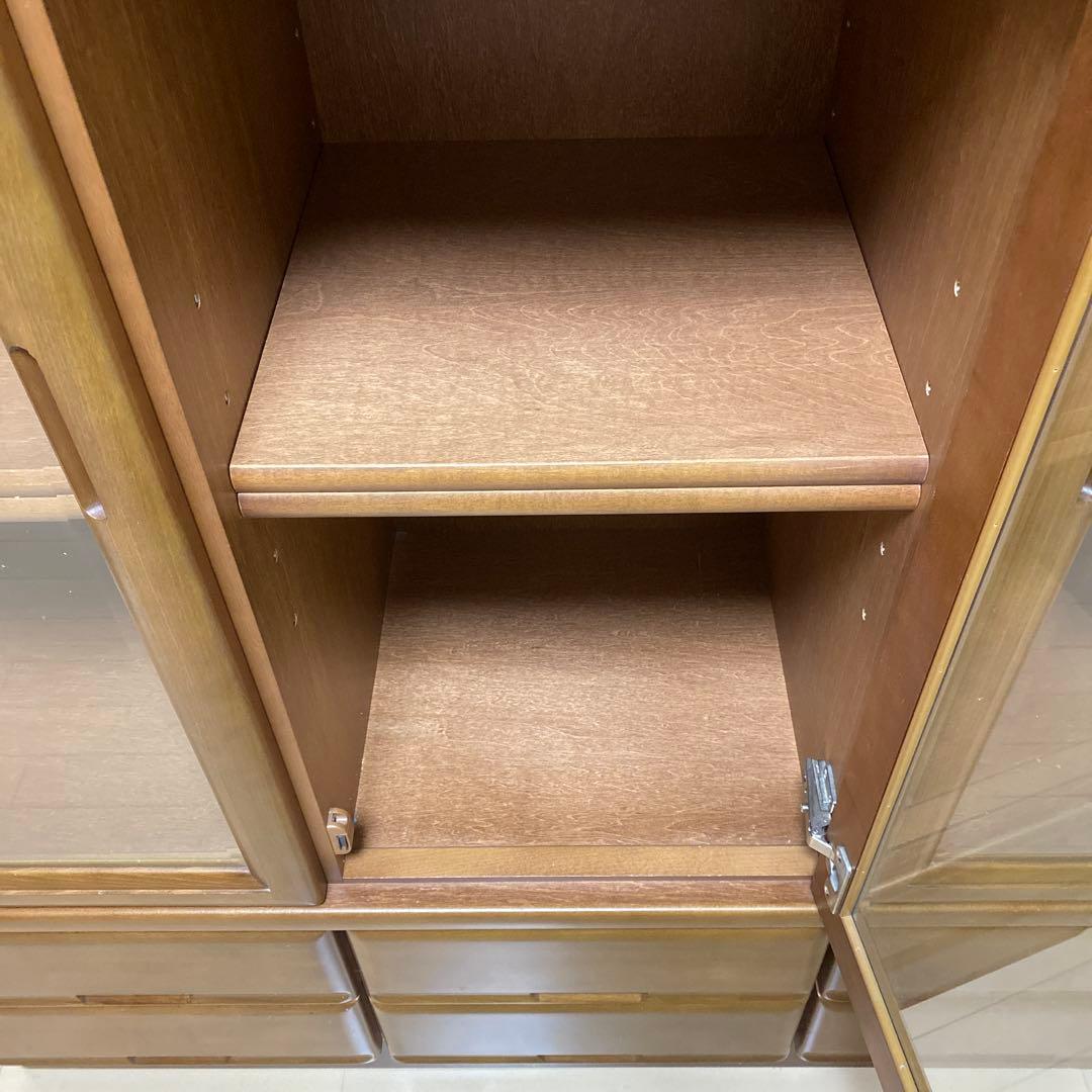 カリモク　ガラス扉付き本棚　食器棚