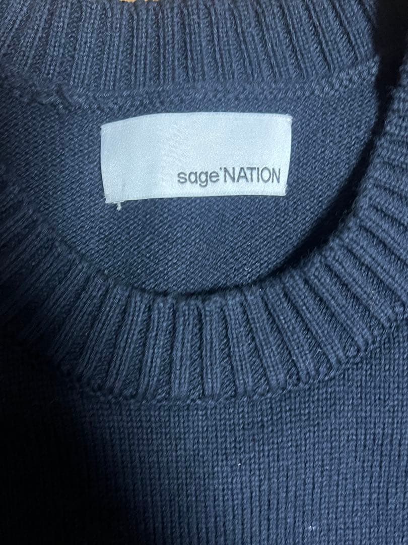 sage nation デザイン ニット ネイビー セージネーション