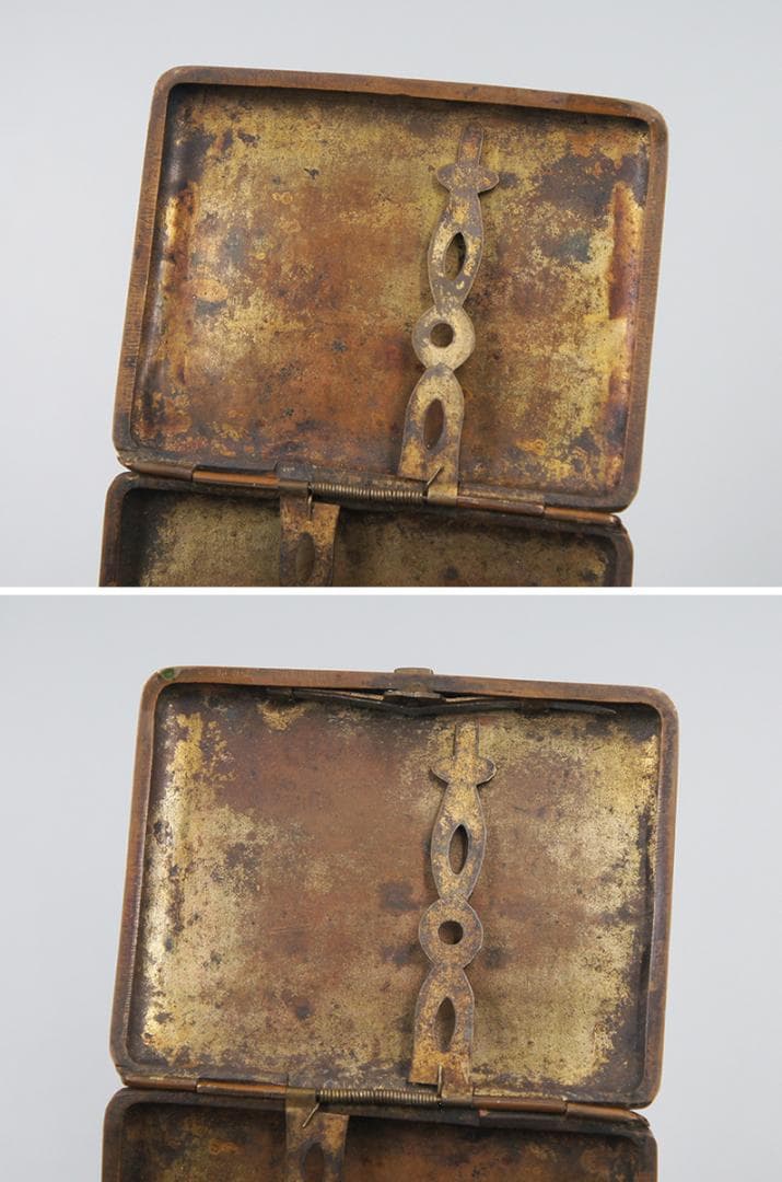 【琺】　★ 景泰藍 銅胎琺瑯彩金龍紋煙盒 ★　清代　双龍戯珠 七宝文様　文房珍玩