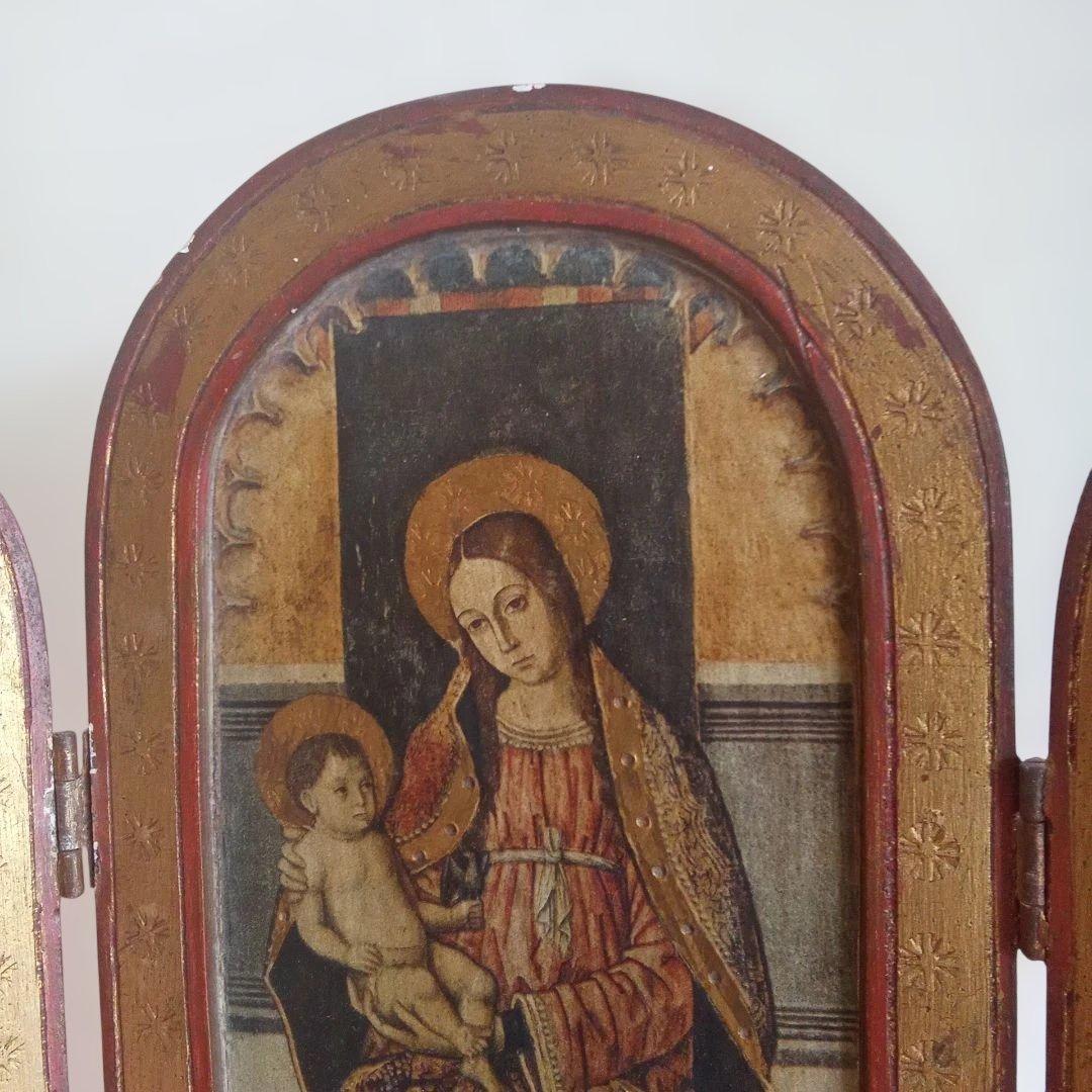 祭壇画 トリプティック 　イタリア土産品ビンテージ