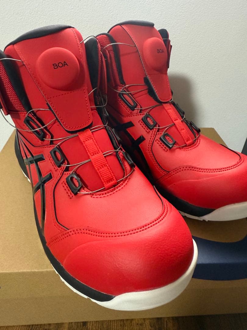 ASICS BOAシステム 安全靴 レッド JSAA A