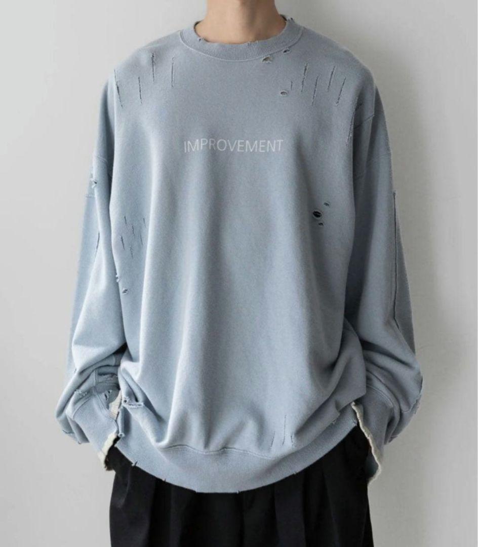 トップス stein OVERSIZED REBUILDSWEAT GREY BLUE