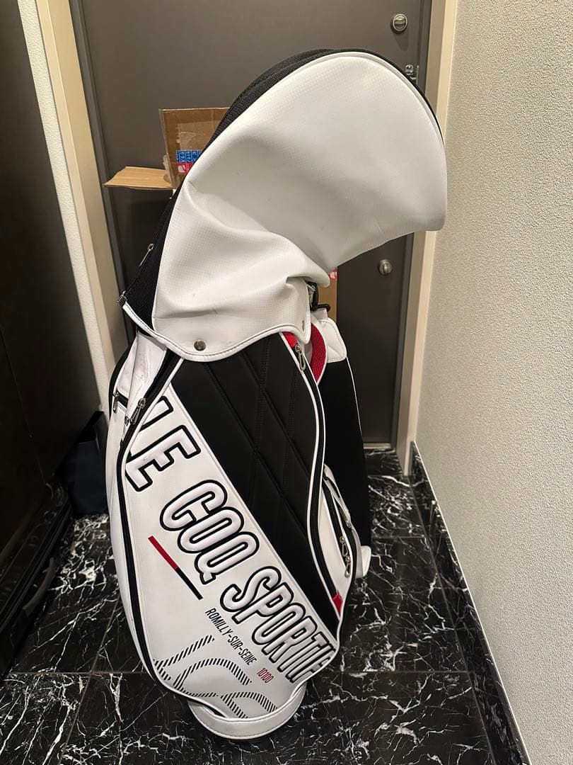 le coq sportif キャディバッグ ホワイト/ブラック