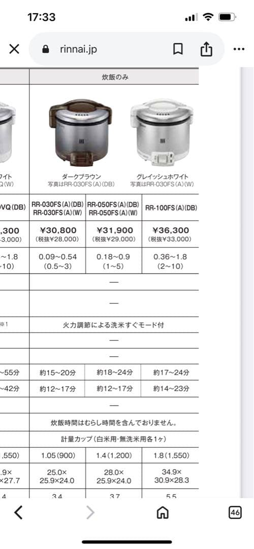 リンナイ炊飯器　RR 100FS 電気ジャーつきガス炊飯器　一升