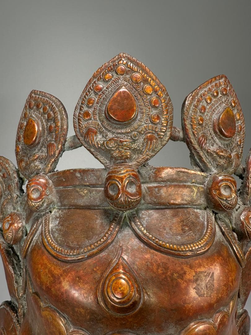 仏教美術　18世紀頃喜馬拉雅仏教　ヒマラヤ銅製面具　ヴァラーハ像　婆利迦古物保証