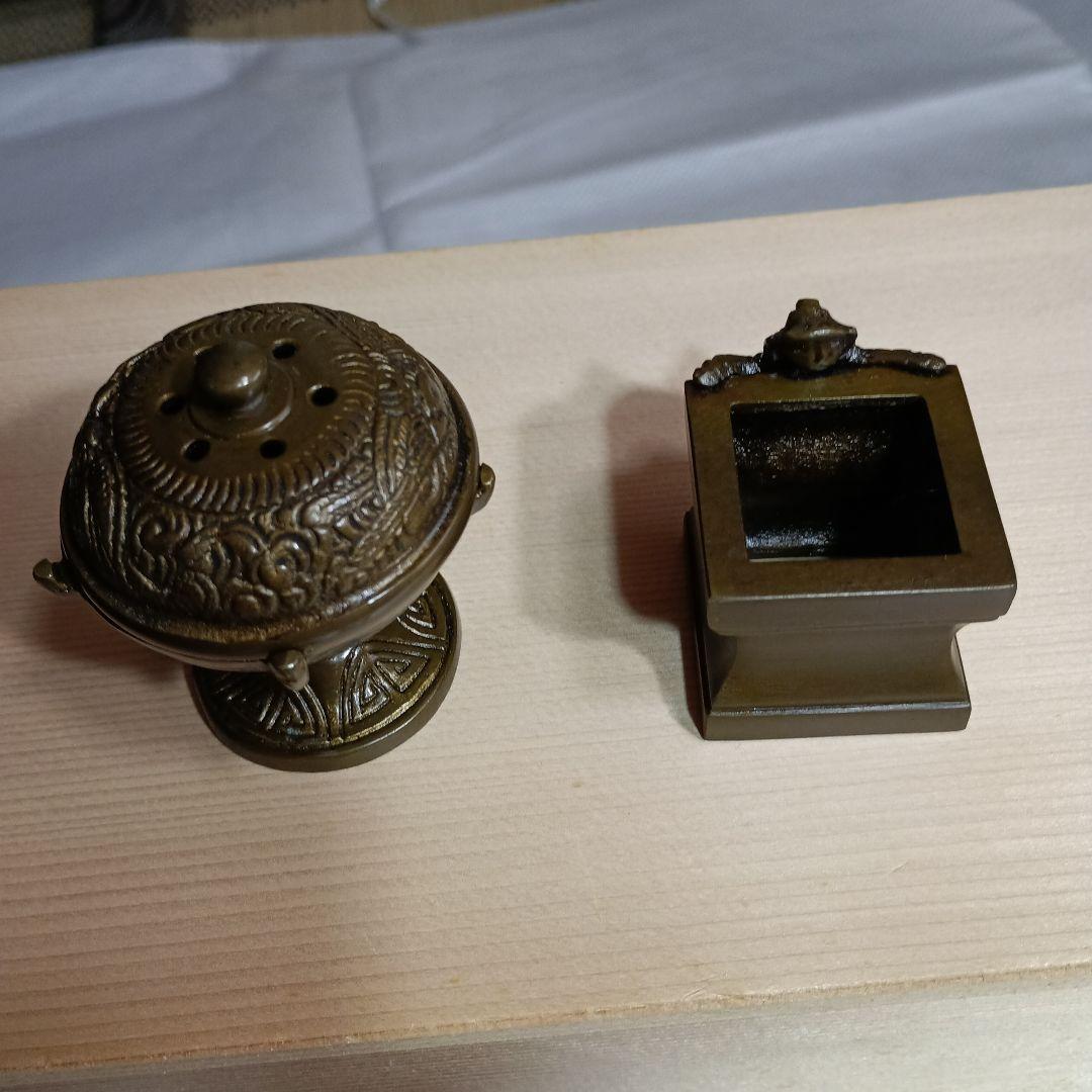 茶道具　七種の蓋置　昇雲造　銅製　木箱入り