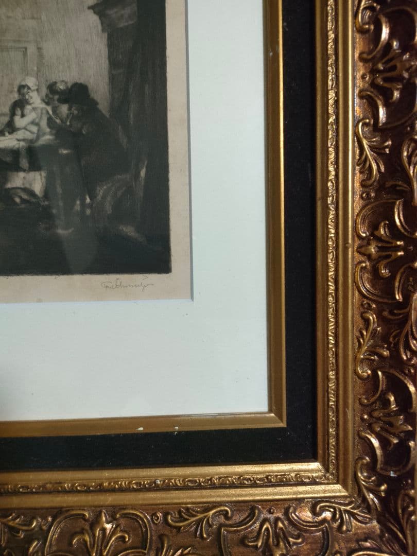 1897年のエッチング　フェルディナンド・シュムッツァー作品　直筆サイン
