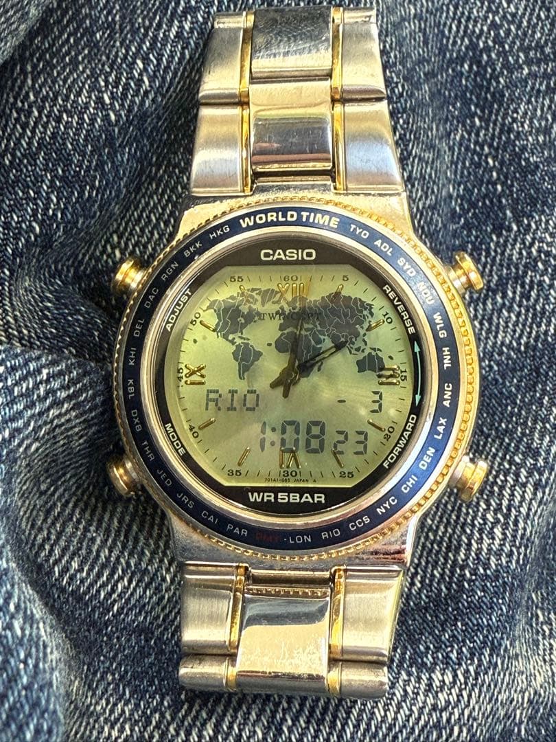 【希少・電池交換済み】カシオ／ツインセプト ワールドタイム ABX-610／QZ