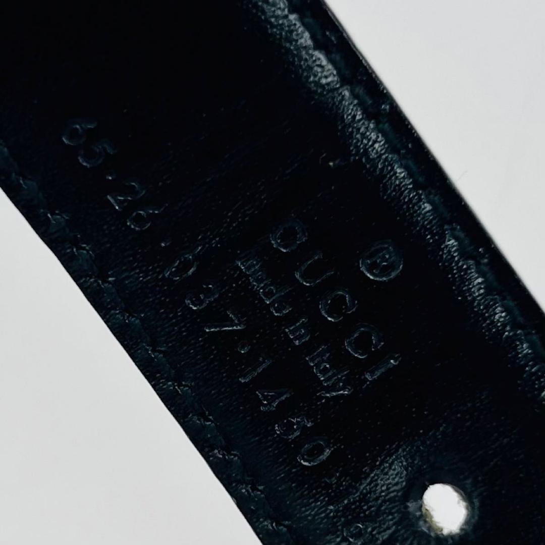 グッチ インターロッキング　G ベルト ゴールド　ブラック レザー メタル