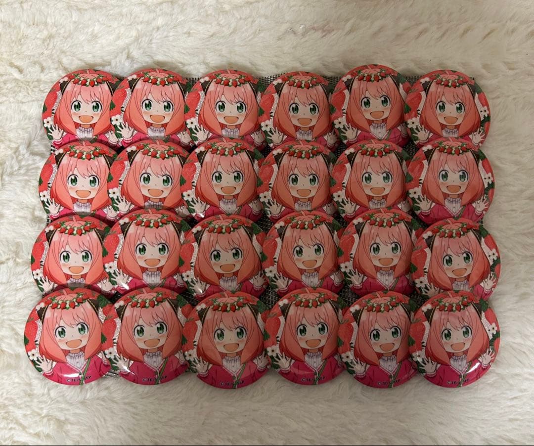 SPY×FAMILY アーニャ キラキラ缶バッジ フルーツ ストロベリー 24点