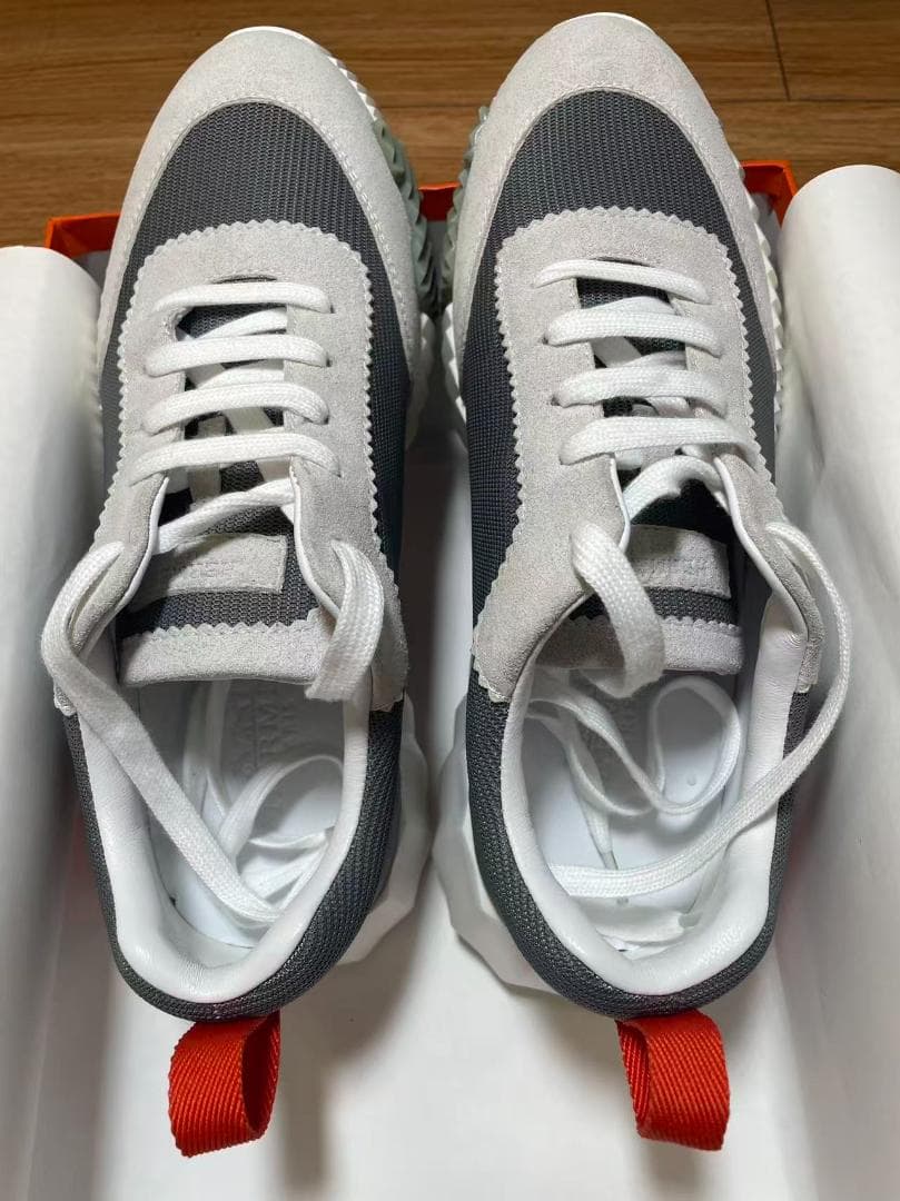 HERMES グレー/ホワイト シューズ