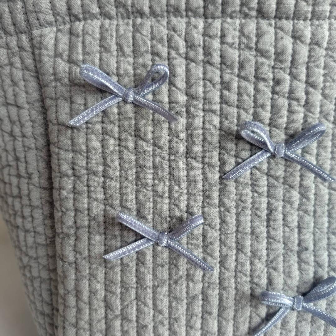 マグネット 底板☆ピクニックトート☆ ダークグレー ベルベットリボン ヌビバッグ