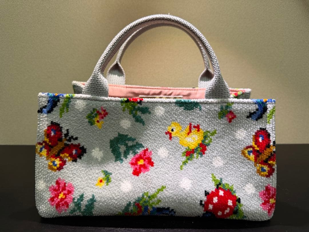 フェイラー　ハイジ　ベッドサイドバスケット　シルバーグレー　中古