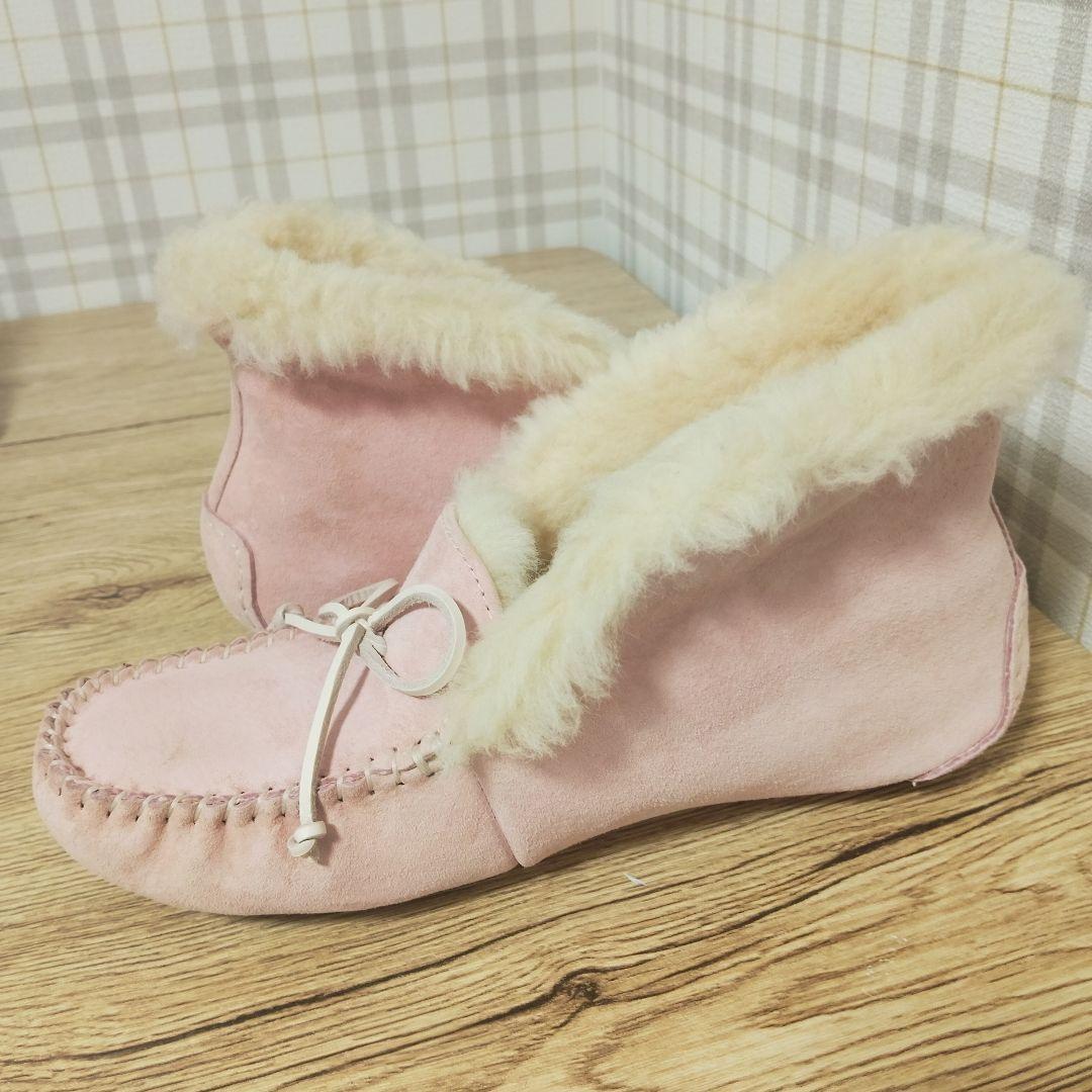美品 超レア UGG アグ ムートン モカシン W ALENA ピンク 23