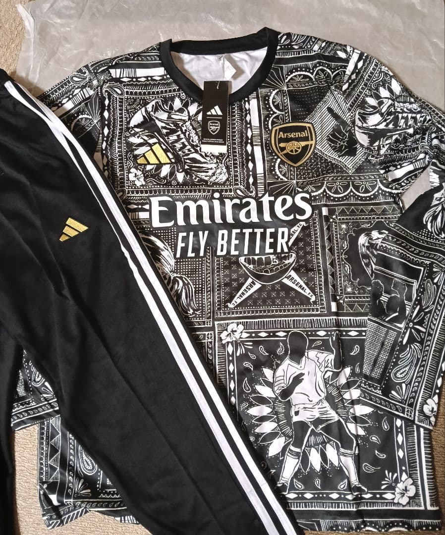 アーセナル adidas プレマッチユニフォーム Mサイズ