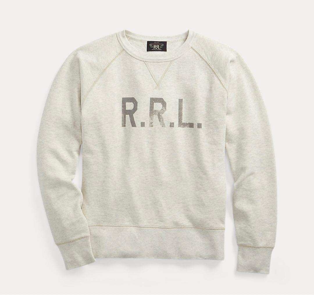 RRL 両Vガゼット ロゴプリント スウェット トレーナー