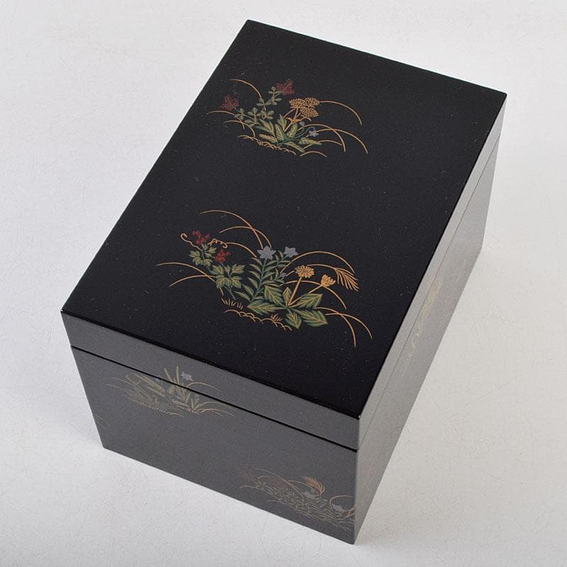 茶道具　井筒寛斉造　草花蒔絵　茶箱　茶碗　棗など　九点一式　共箱　U　R9039