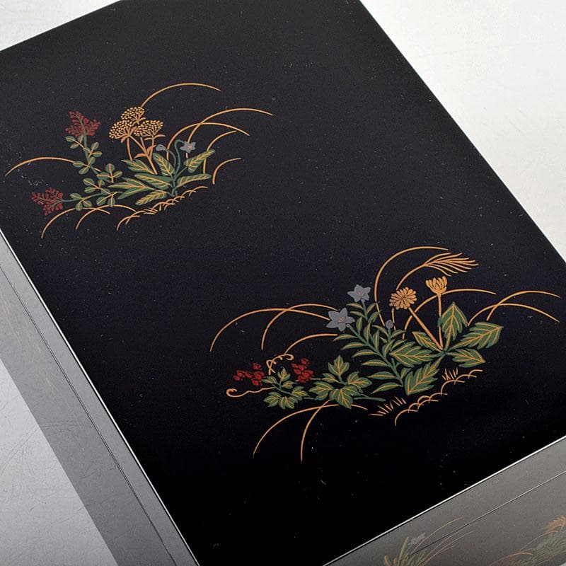 茶道具　井筒寛斉造　草花蒔絵　茶箱　茶碗　棗など　九点一式　共箱　U　R9039