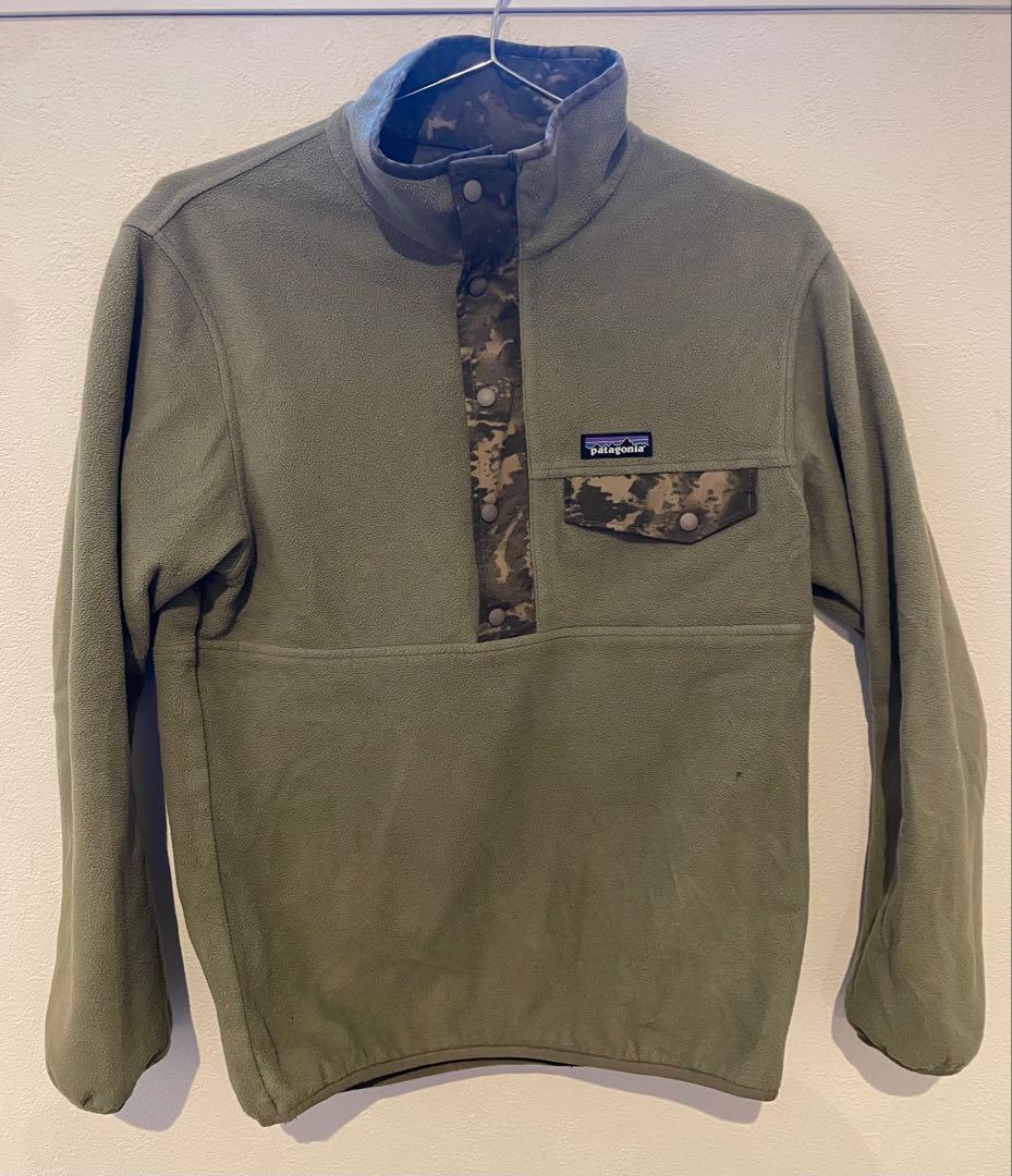 パタゴニア リバーシブル プルオーバー フリースジャケット　グリセード
