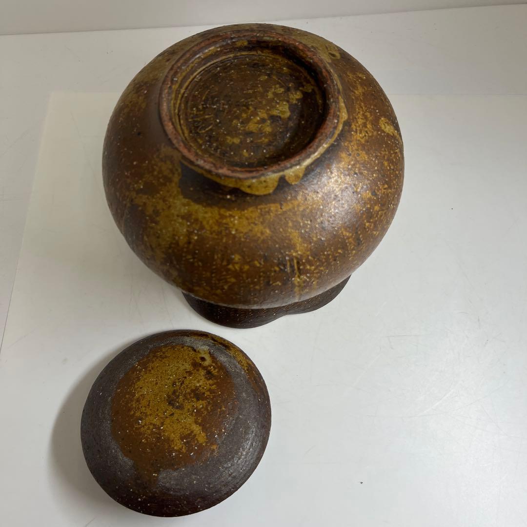 ☆茶3 韓国人間文化財　趙誠主　宝袋型　水指　共箱幅約15㎝　東な8-0201①