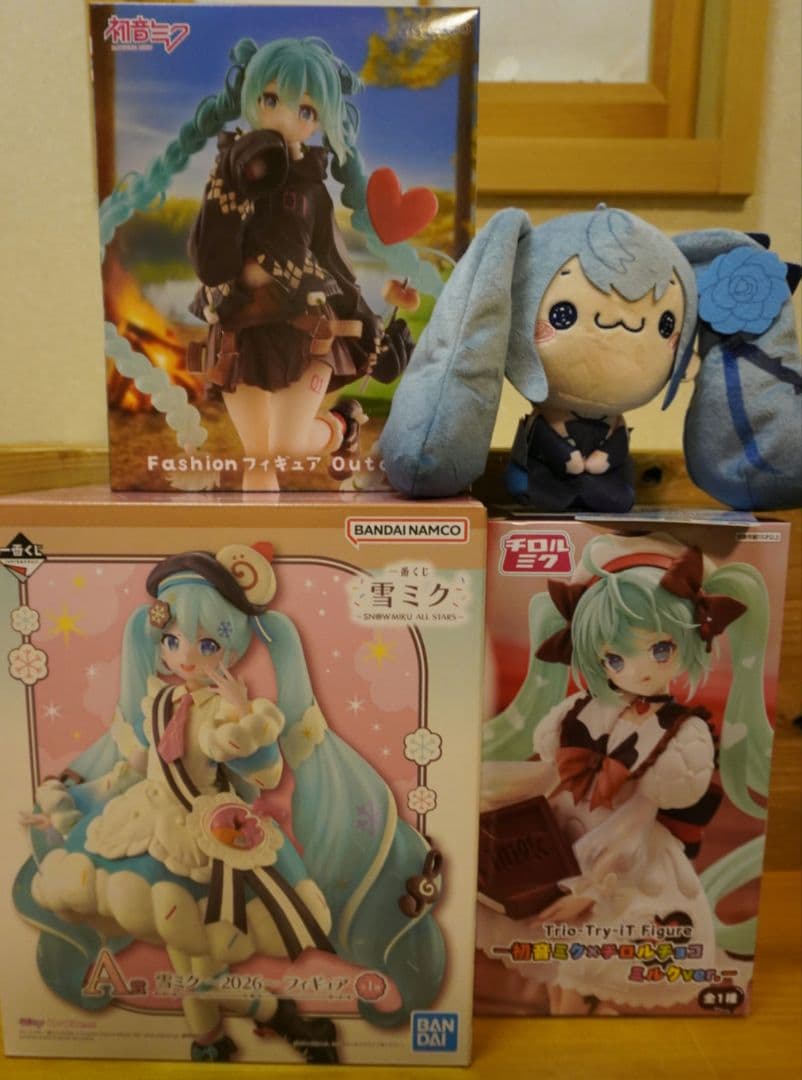 雪ミク　くじ　フィギュア　チロルチョコ　Outdoor　プライズ　まとめ　A賞