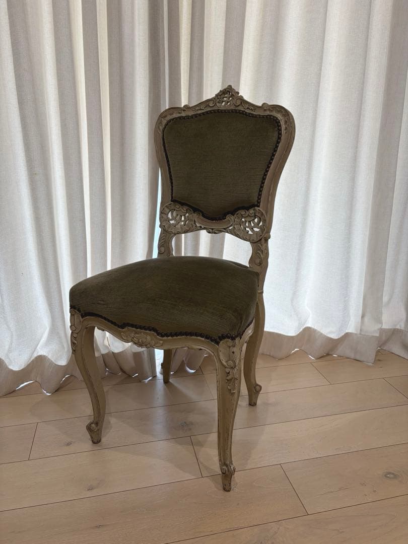 アンティーク　チェア　椅子　ヴィンテージ　猫脚　ロココ調　サロンチェア