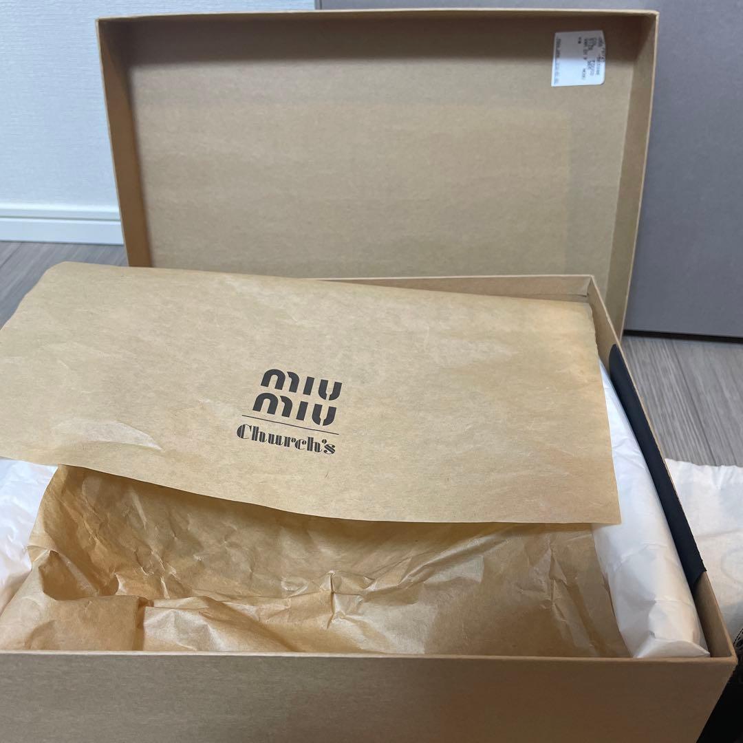 【極美品】ミュウミュウ　チャーチ　オックスフォードブロークシューズ　ブラック