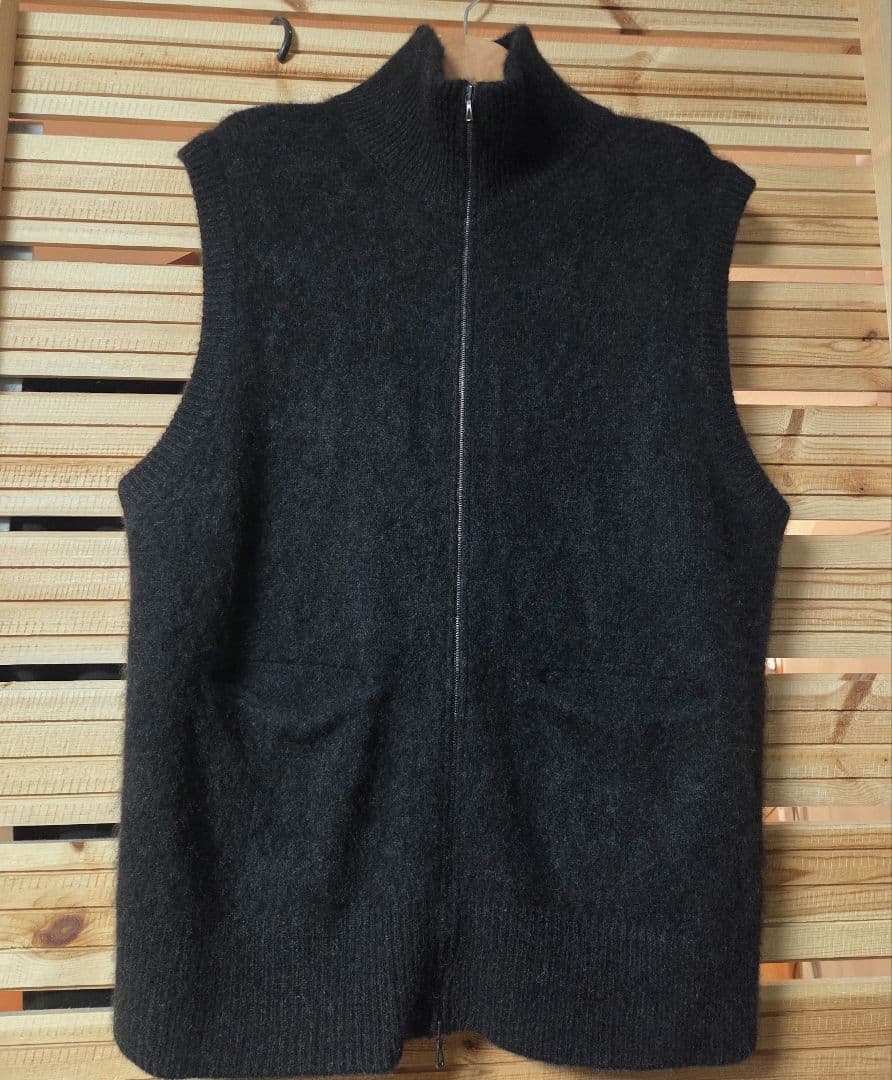 【LIDNM】CASHMERE HARD MILLED ZIP VEST M